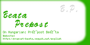 beata prepost business card